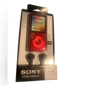 Sony Walkman  NWZE383 4GB MP3 Video Music Digital Media Player NWZE383 red NIB